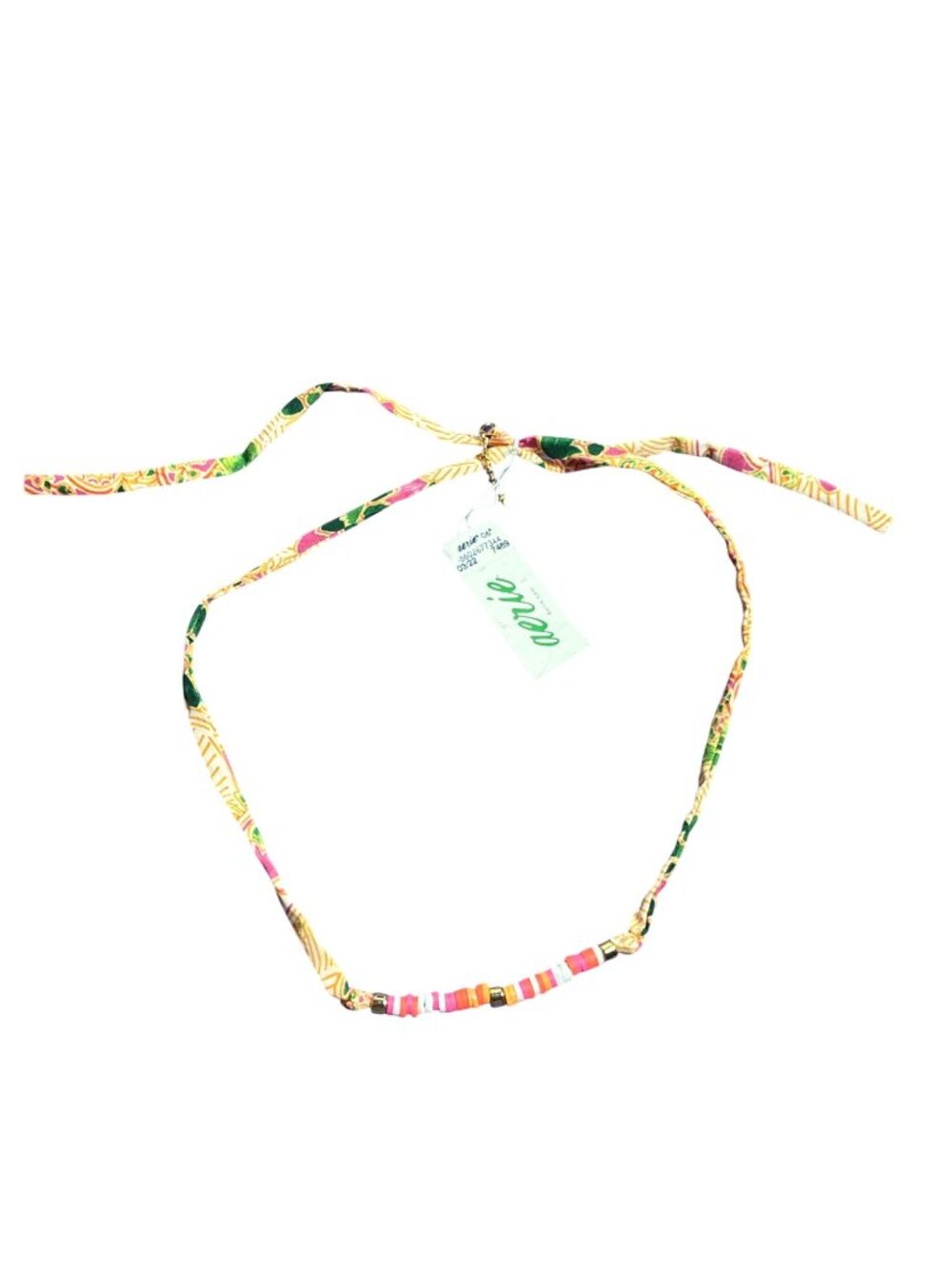 Aerie Adjustable Beaded Fabric Necklace New